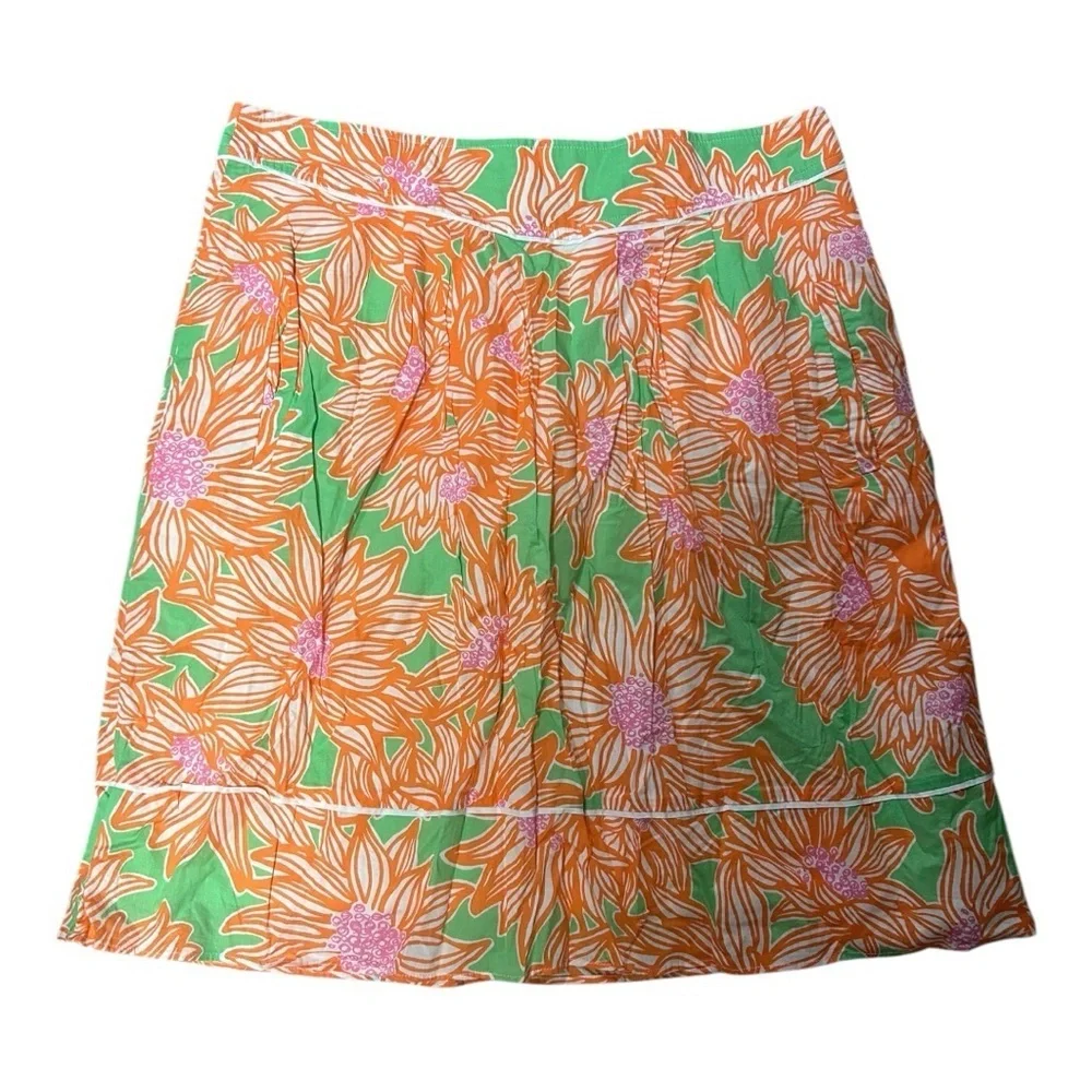 Lilly Pulitzer Fayette Avocado Green Crush Cotton Lawn Skirt 10 - Picture 1 of 5